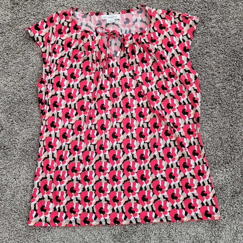 ***Liz Claiborne Career Blouse Medium Women's Multicolor Top***